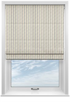 Emily Bond George Stripe Print, Charcoal - Twist&Fit Roman Blind
